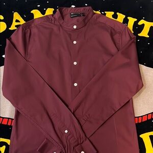 ASOS Burgundy Button-Up Dress Shirt